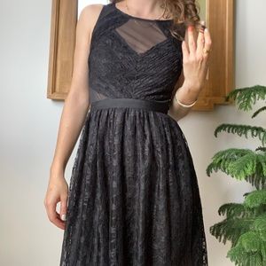 Guess Black Lace Cutout Dress